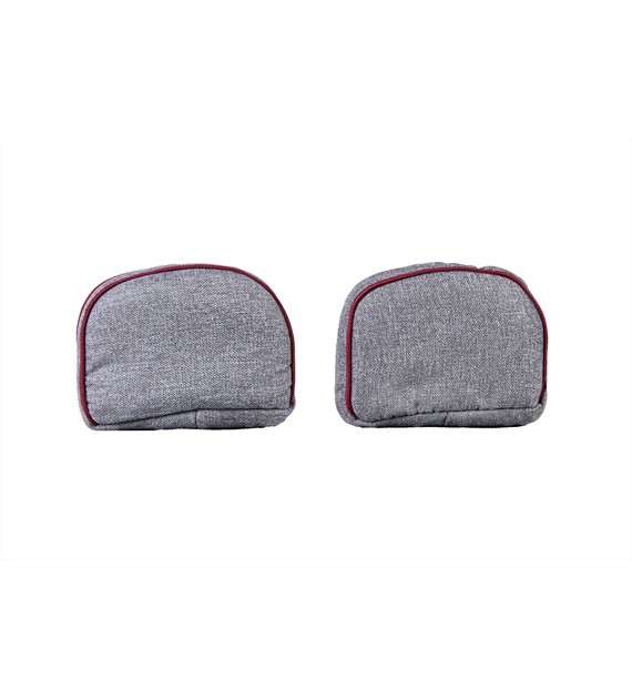 Headrest upholstery - 2 pcs. (Grizzly/burgund)